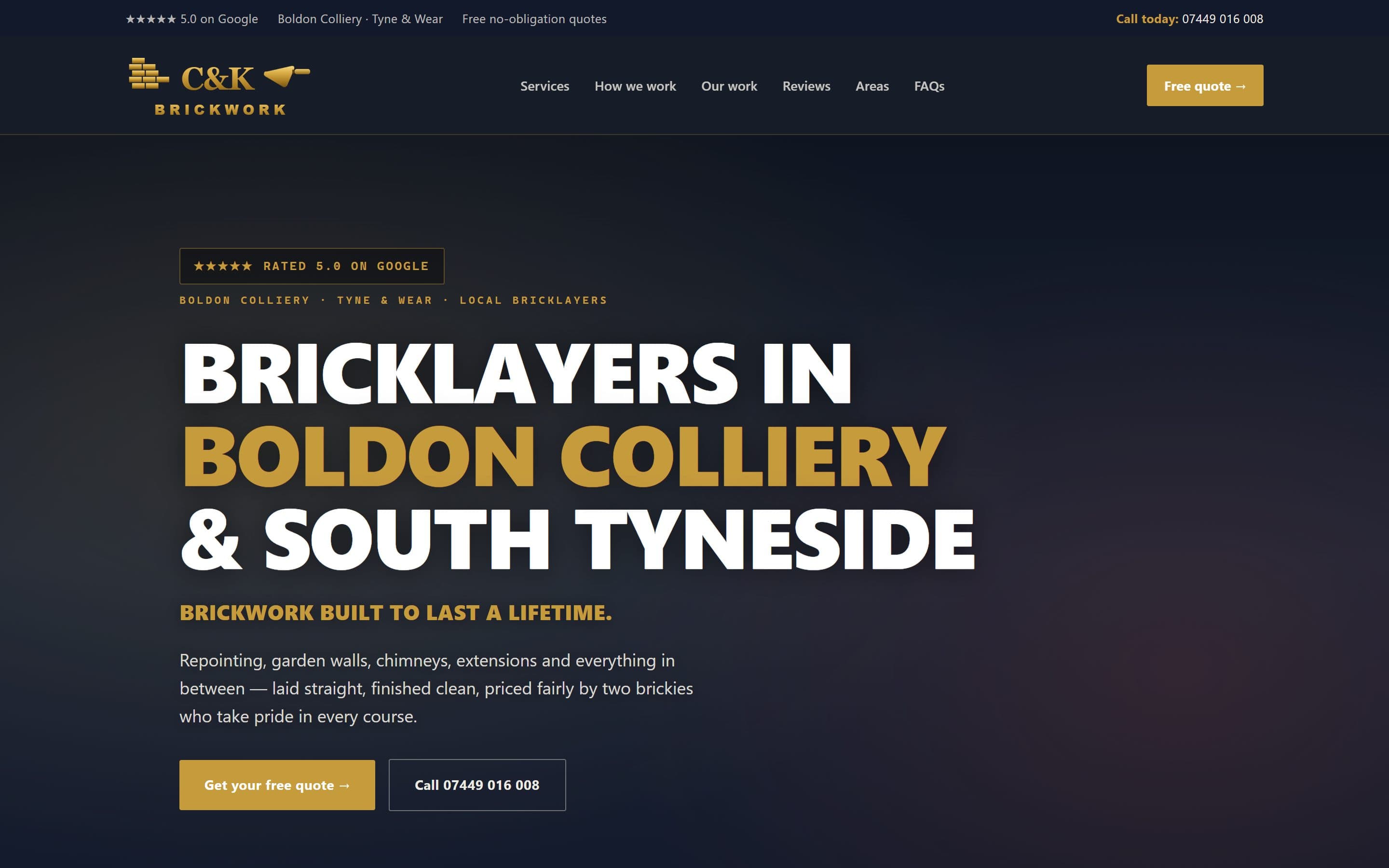 The C & K Brickwork website