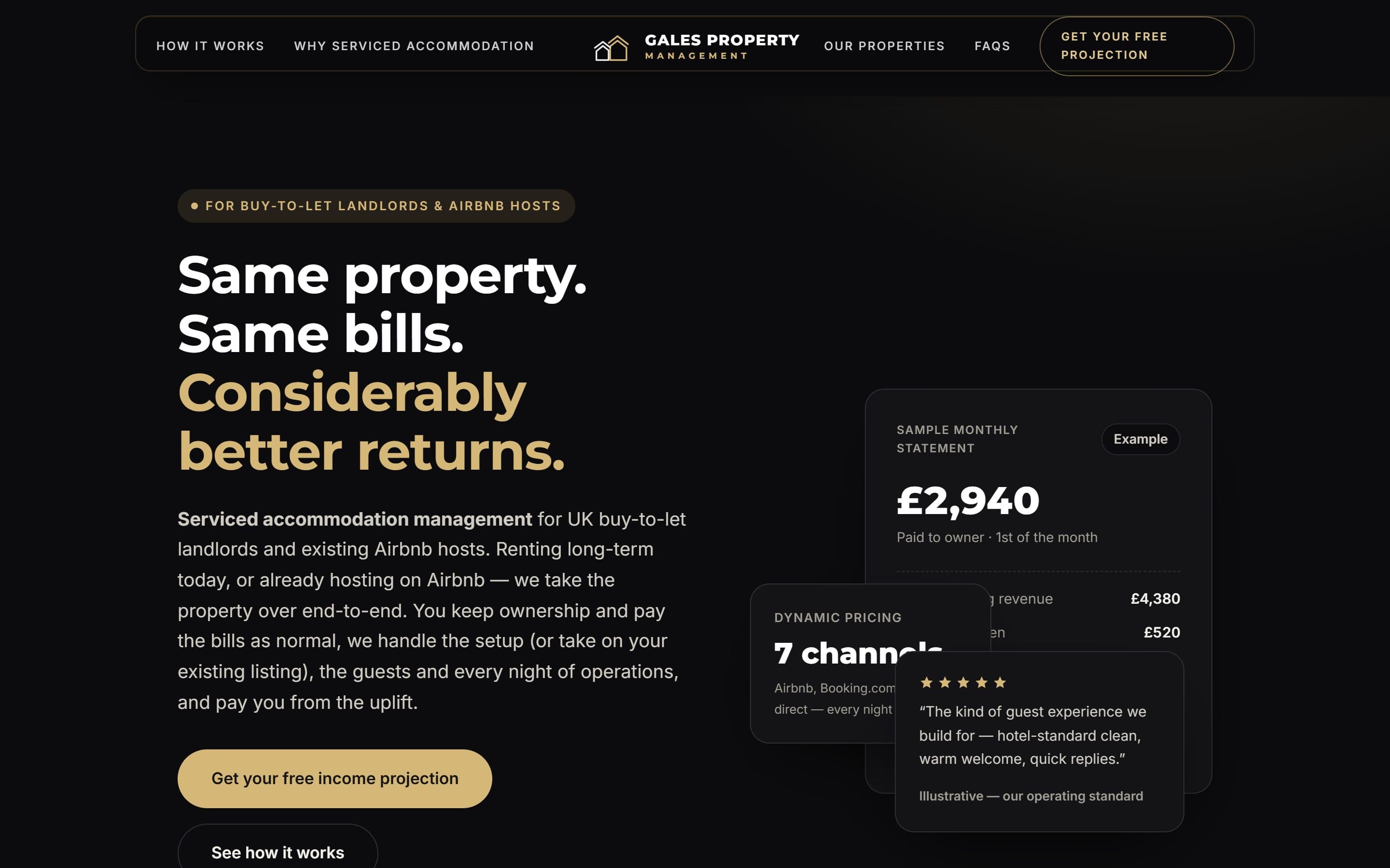 The Gales Property Management website